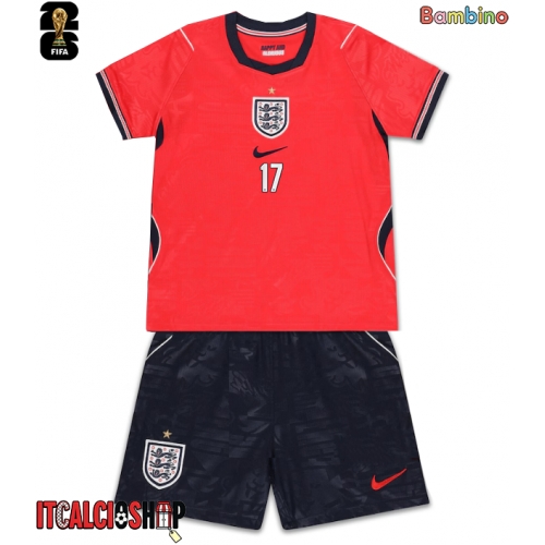 Inghilterra Morgan Rogers #17 Seconda Maglia Bambino Mondiali 2026 Manica Corta (+ Pantaloni corti)